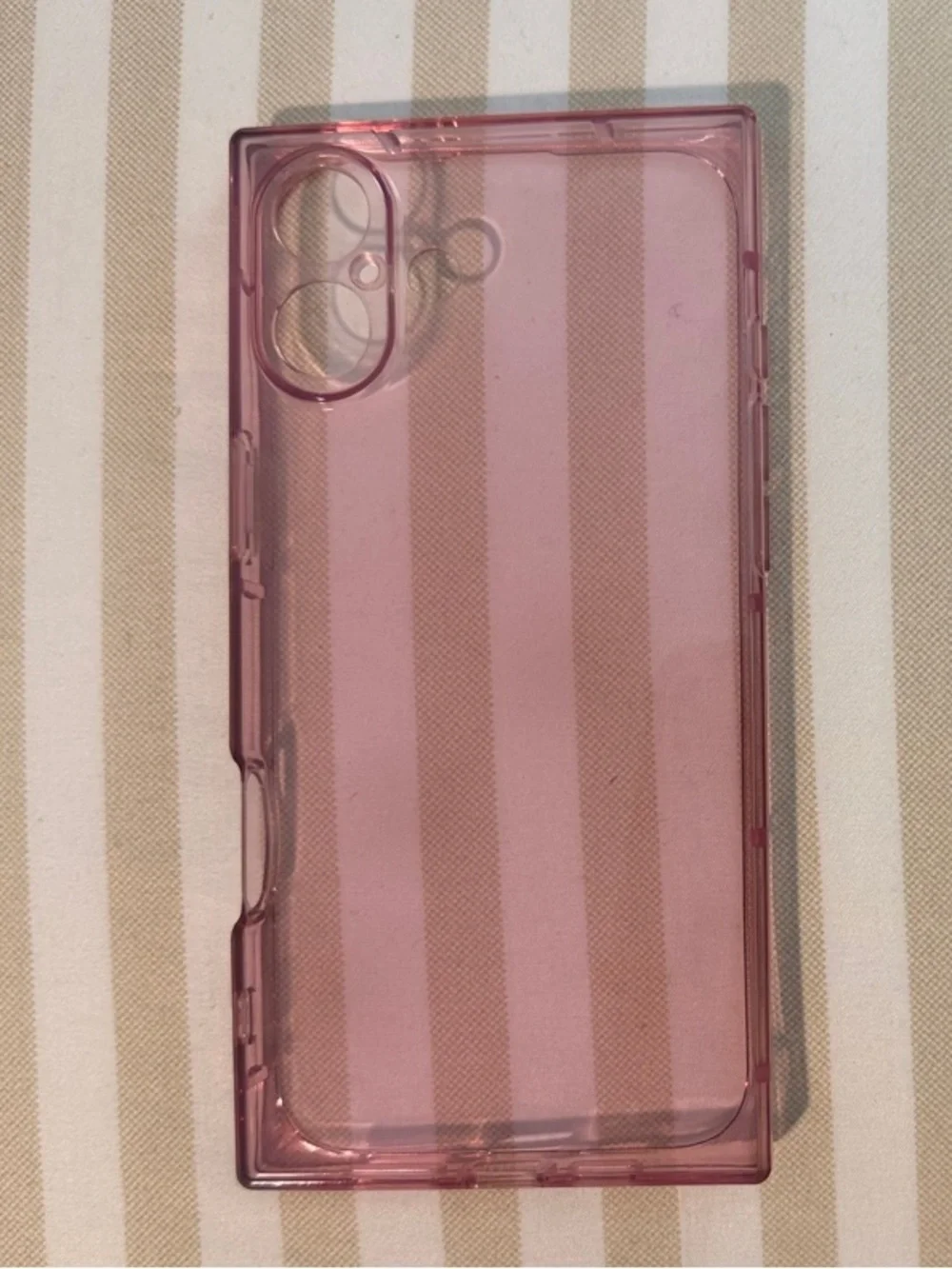 Clear Pink Protective Phone Case - Slim TPU Cover for iPhone 16 Plus